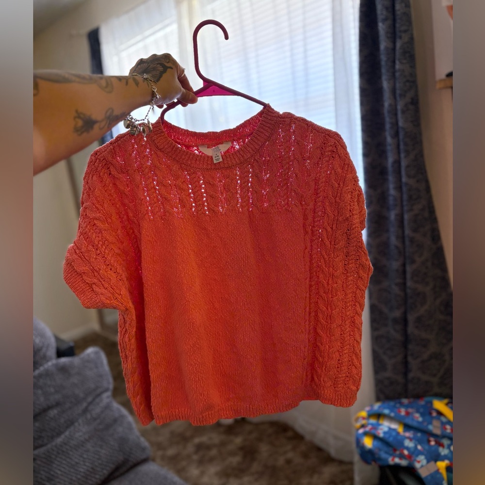 Women's Orange Knit Top
